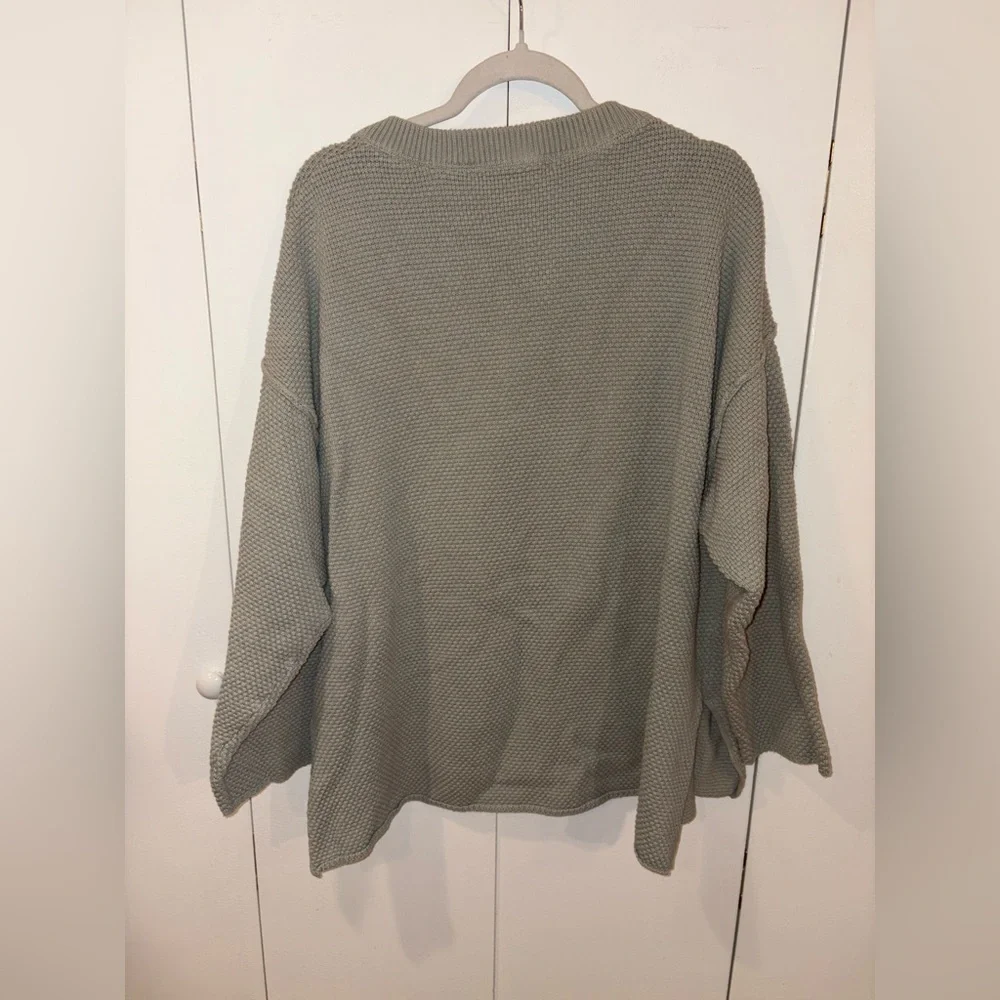 Free People Beach Sweater Women’s XL Hailee Waffle Henley Neckline